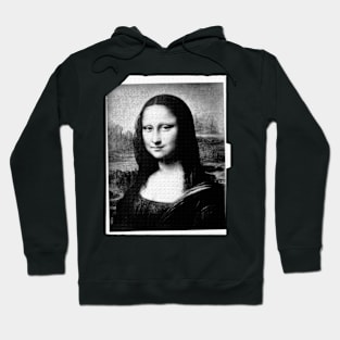 Black and White Davinci Mona Lisa Hoodie